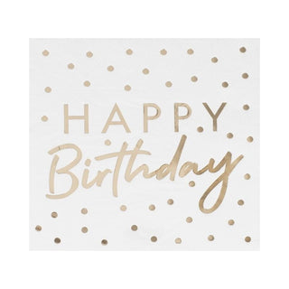 Happy Birthday Gold Napkins / Gold Birthday Napkins / Birthday Party Napkins / Birthday Napkins / Gold Foil Birthday Napkins