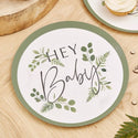 Hey Baby Cupcake Toppers (set of 12) / Baby Shower Cupcake Topper / Hey Baby / Cupcake Toppers / Botanical Baby Shower /