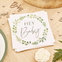 Hey Baby Napkins / Botanical Hey Baby Napkins / Baby Shower Napkins / Baby Shower Decor / Botanical Baby Shower / Botanical Baby Decor