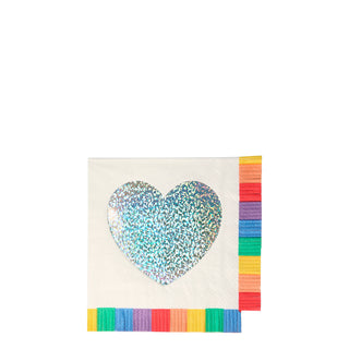 Rainbow Heart Small Napkins
