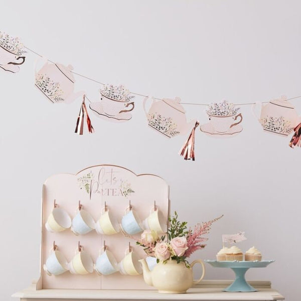 Happy Birthday Floral Banner / Rose Gold Happy Birthday Banner / Rose Gold Birthday Garland / Floral Birthday Banner / Floral Birthday Decor