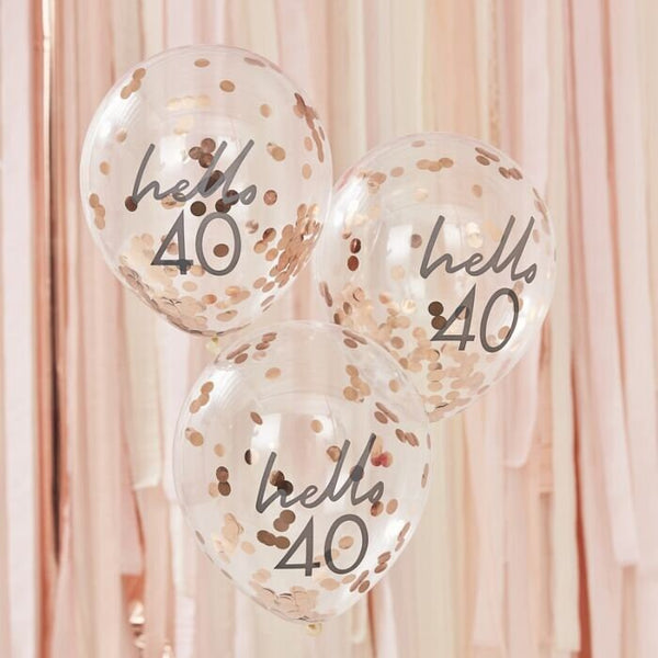 Hello 40 Confetti Balloons 