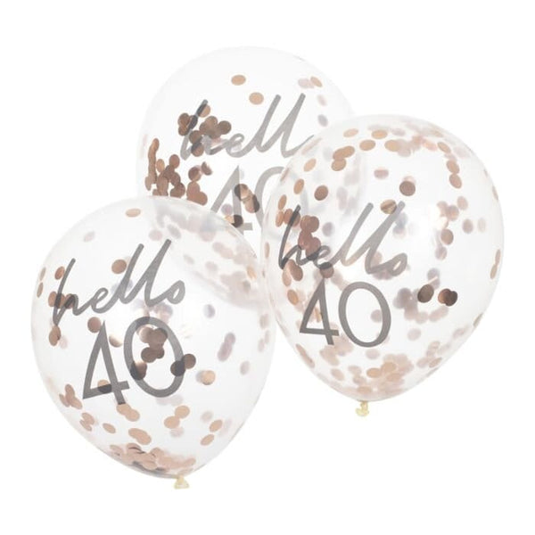 Hello 40 Confetti Balloons 