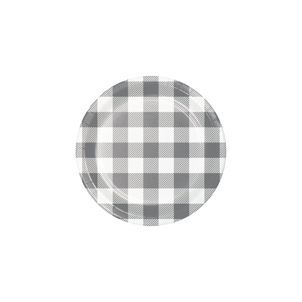 Gray Buffalo Plaid Platter 