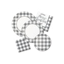 Gray Buffalo Plaid Dessert Plates 