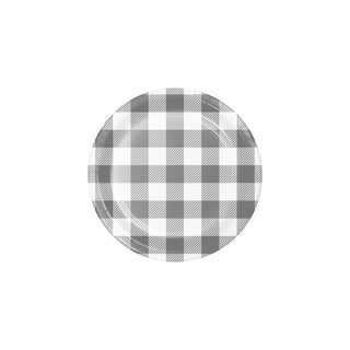 Gray Buffalo Plaid Dessert Plates 