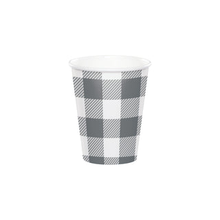 Gray Buffalo Plaid Cups 