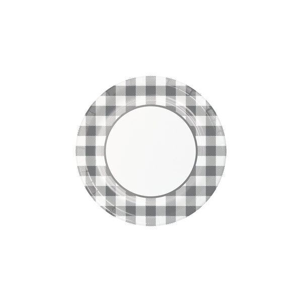 Gray Buffalo Plaid Platter 