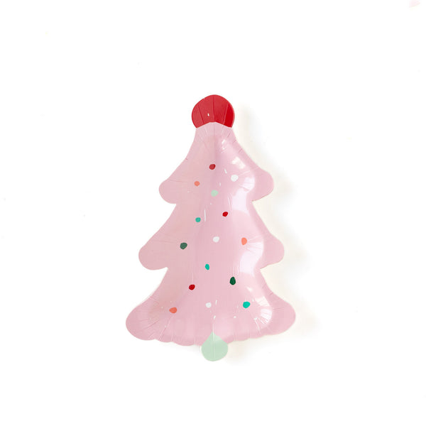 Pink Christmas Tree Plate 