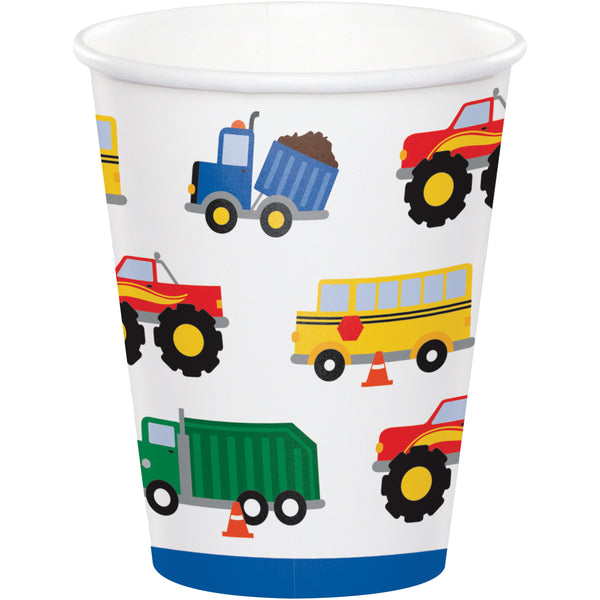 Traffic Jam Paper Cups / Cars and Trucks Party Cups / Cars and Trucks Birthday Party / Baby Boy's First Birthday