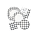 Gray Buffalo Plaid Dessert Plates 