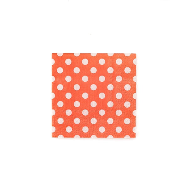 Coral and Blush Polka Dot Small Napkin 