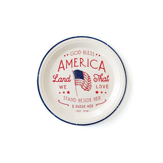 Gold Bless America Dinner Plates 