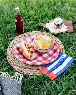 Red Gingham Platter 