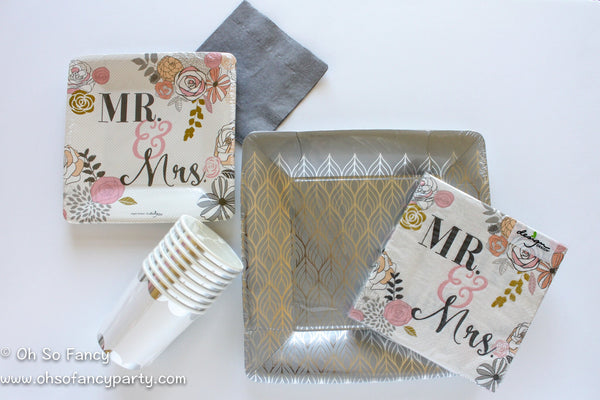 Silver Foil Party Fan Set 