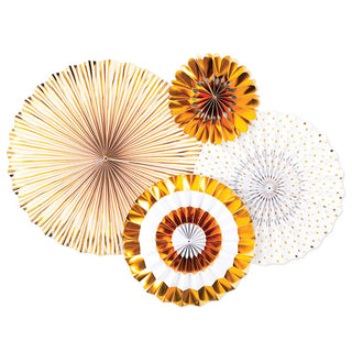 Gold Foil Party Fan Set 