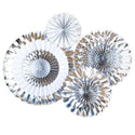 Silver Foil Party Fan Set 