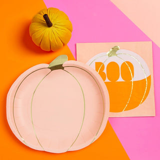 Orange and Pink Boo Napkins / Boo Napkins / Halloween Napkins / Orange and Pink Pumpkin / Bring on the Boos Party