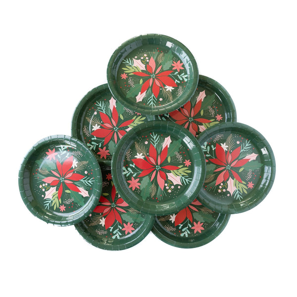 Botanical Poinsettia Plates 