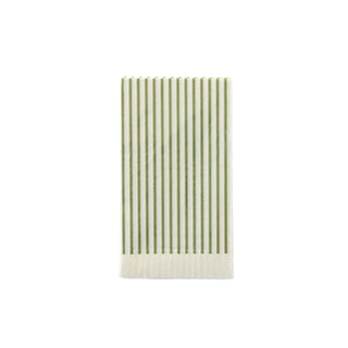 Botanical Green Stripe Fringe Napkin 