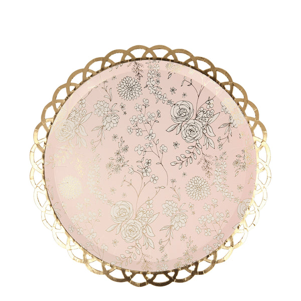 Floral English Garden Lace Dinner Plates