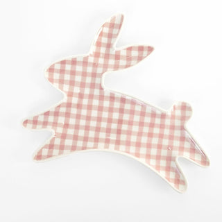 Gingham Bunny Porcelain Plates (set of 2)