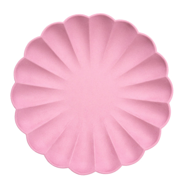 Eco-Friendly Bright Pink Compostable Dinner Plates