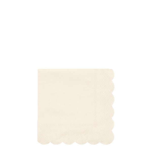 Ivory Small Scalloped Napkins