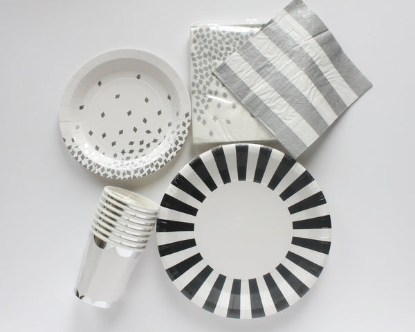 Silver Striped Favor Bag 
