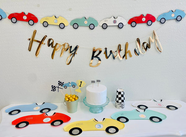 Vintage Race Car Centerpieces / Race Car Party / Vroom / Formula One Birthday Centerpieces / Start Your Engines / Race Track Centerpieces