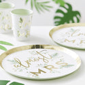 Gold Foil and Ivory Party Fan Set 