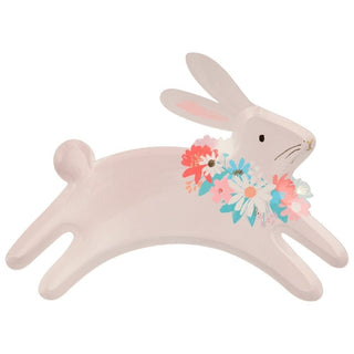 Floral Leaping Bunny Shaped Plates