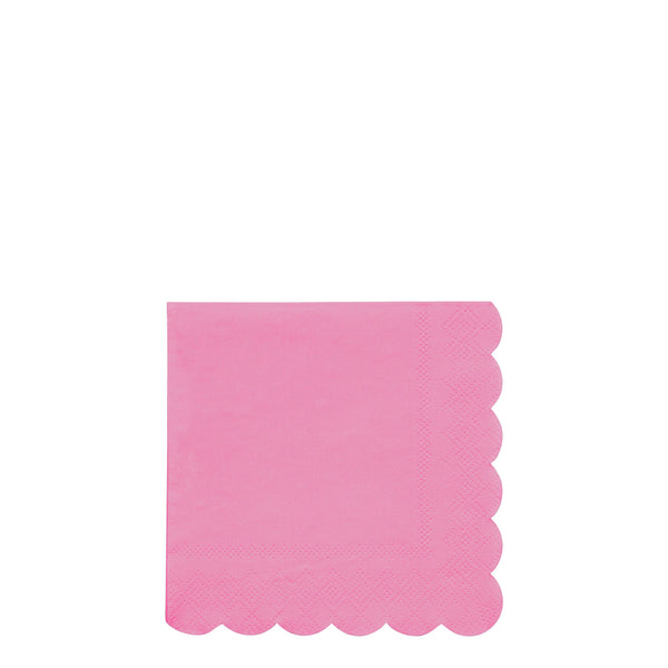 Bright Pink Small Scalloped Napkins