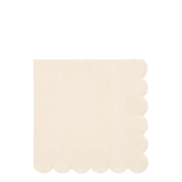 Ivory Large Scalloped Napkins