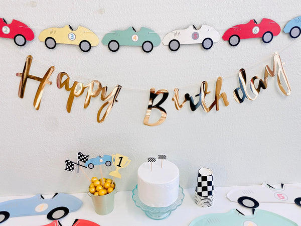 Vintage Race Car Banner / Race Cars Party Banner / Race Track Birthday Banner / Race Car Birthday / Cars birthday / Race Car Banner