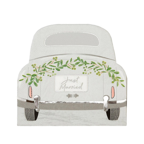 Just Married Car Shaped Napkins 