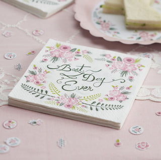 Floral Best Day Ever Napkins 