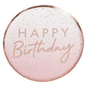 Happy Birthday Pink and Rose Gold Fringe Napkins 