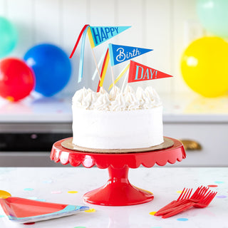 Blue Birthday Cake Toppers / Hooray Birthday Cake Topper / Happy Birthday Pennant Cake Toppers / Birthday Pennant /