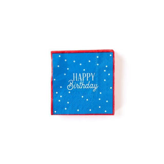 Blue Scalloped Happy Birthday Napkins / Blue Happy Birthday Napkins / Blue Birthday Napkins / Birthday Napkins / Birthday Party Napkins