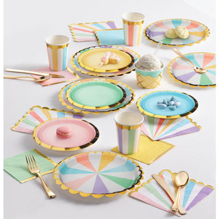 Pastel Striped Cups / Pastel Rainbow Striped Cup / Ice Cream Party / Girls Birthday / Pastel Rainbow Party Decor / Baby Shower