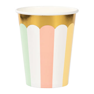 Pastel Striped Cups / Pastel Rainbow Striped Cup / Ice Cream Party / Girls Birthday / Pastel Rainbow Party Decor / Baby Shower