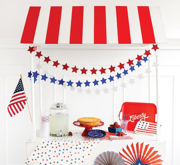 Stars and Stripes Star Mini Banner Set / July 4th Decor / Glitter Star Banner / 4th of July / Americana / Red White and Blue Star Banners