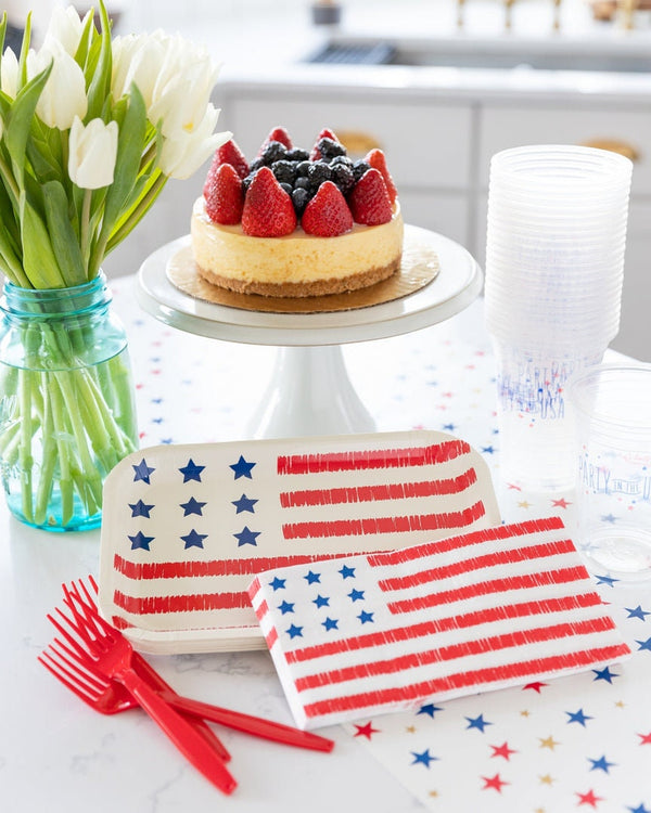 Stars and Stripes Star Mini Banner Set / July 4th Decor / Glitter Star Banner / 4th of July / Americana / Red White and Blue Star Banners