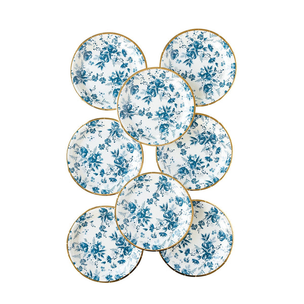 Hamptons Blue Floral Dessert Plate / Blue Floral Small Plate / Memorial Day / 4th of July / America / Floral Plate / 4th of July Tableware