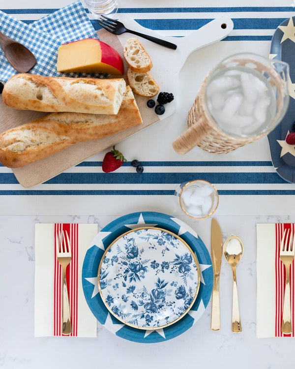 Hamptons Blue Gingham Napkin / Blue and White Gingham Napkins / Blue Gingham Napkins/ Memorial Day / 4th of July / Stars and Stripes