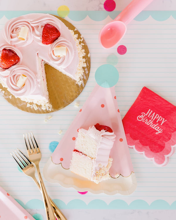 Pink Scalloped Happy Birthday Napkins / Pink Happy Birthday Napkins / Pink Birthday Napkins / Birthday Napkins / Birthday Party Napkins