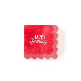 Pink Scalloped Happy Birthday Napkins / Pink Happy Birthday Napkins / Pink Birthday Napkins / Birthday Napkins / Birthday Party Napkins