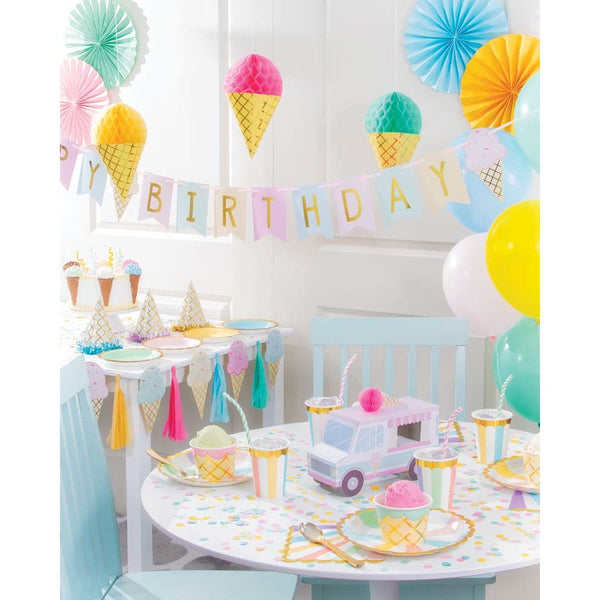 Pastel Celebrations Dinner Plate / Pastel Rainbow Plate 8ct / Ice Cream Party / Girls Birthday / Pastel Rainbow Party Decor / Baby Shower