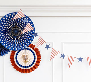 Hamptons Pennant Star Banner / July 4th Decor / Patriotic Banner / 4th of July / Americana / Red White and Blue Star Banner